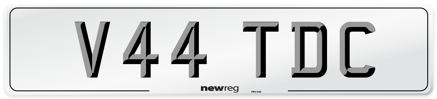 V44 TDC Number Plate from New Reg